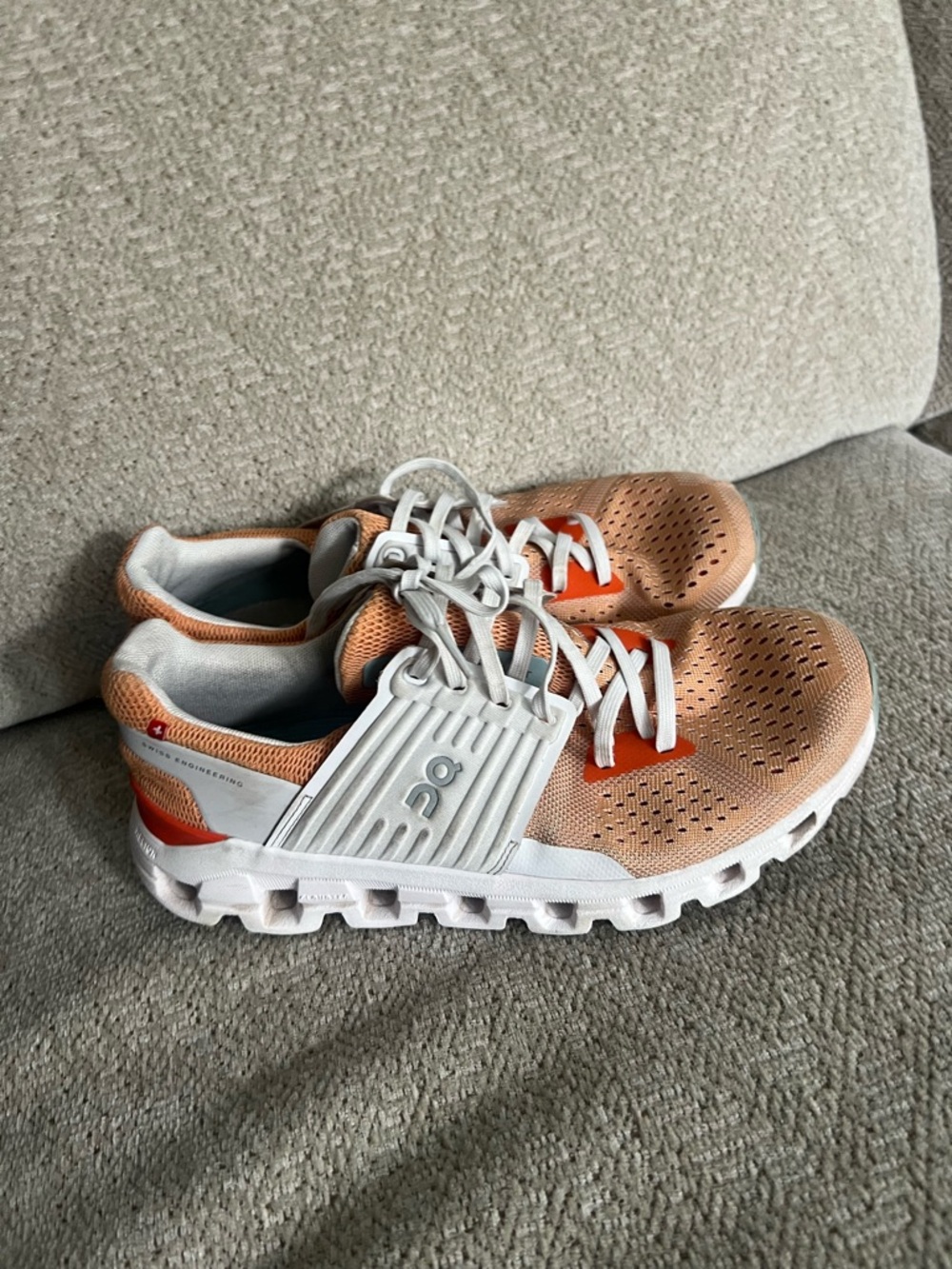 On Running White Knit Women's Sneakers